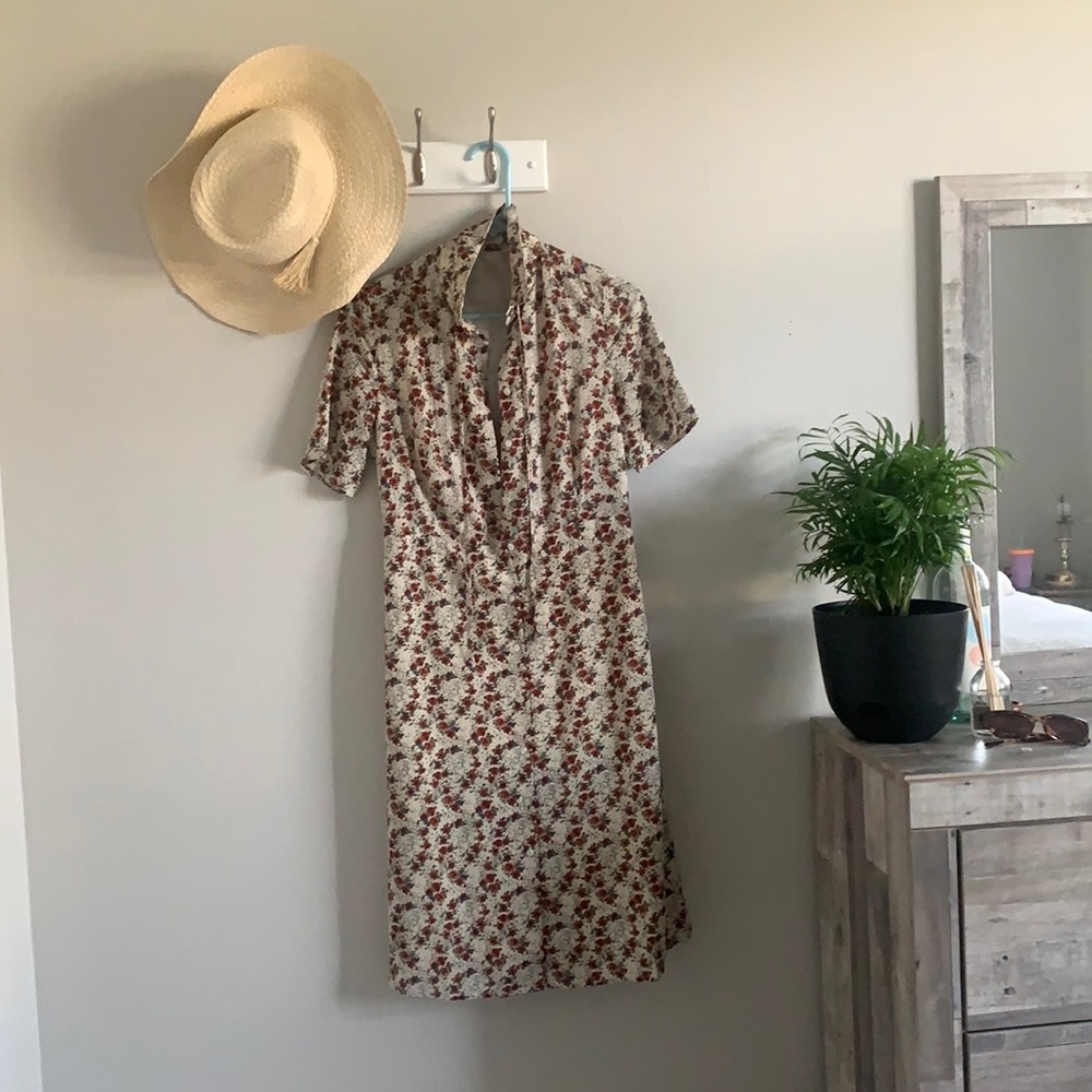 Floral midi button-up dress